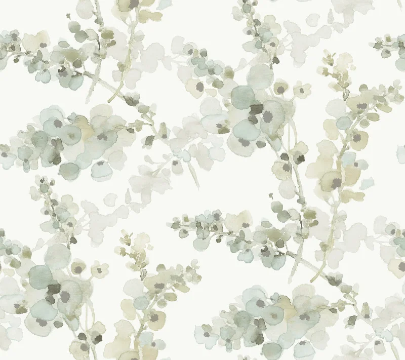 Blossom Fling Wallpaper in Mineral Green