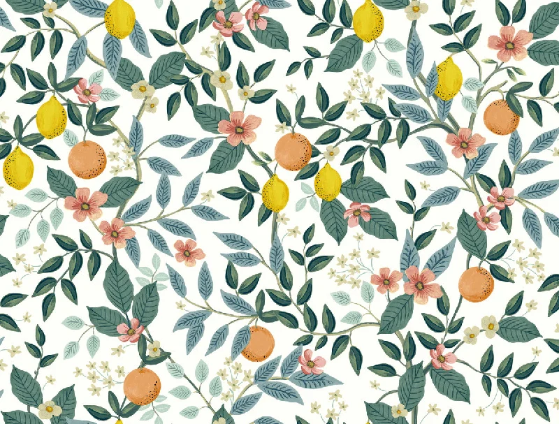 Citrus Grove White Peel & Stick Wallpaper by York Wallcoverings