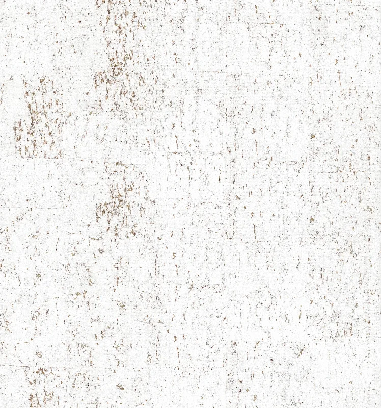 Cork Wallpaper in Bright White/Gold