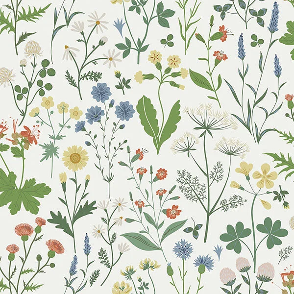 Fiore Green Wildflowers Wallpaper from Design Department by Brewster