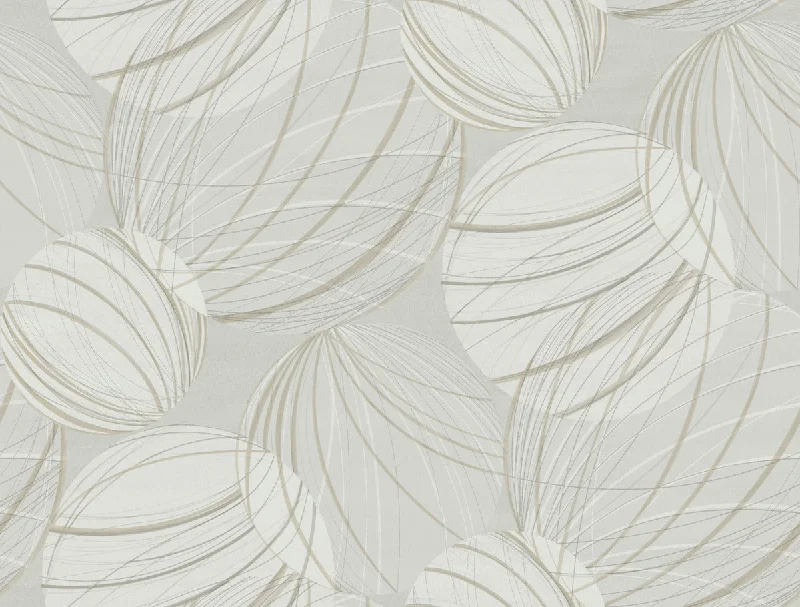 Floating Lanterns Wallpaper in Light Grey