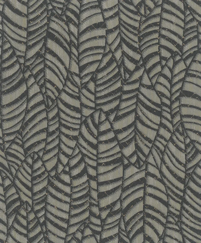 Leaves Black/Brown Wallpaper from Serene Collection