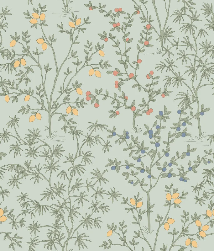 Lemon Grove Peel & Stick Wallpaper in Vintage Duck Egg