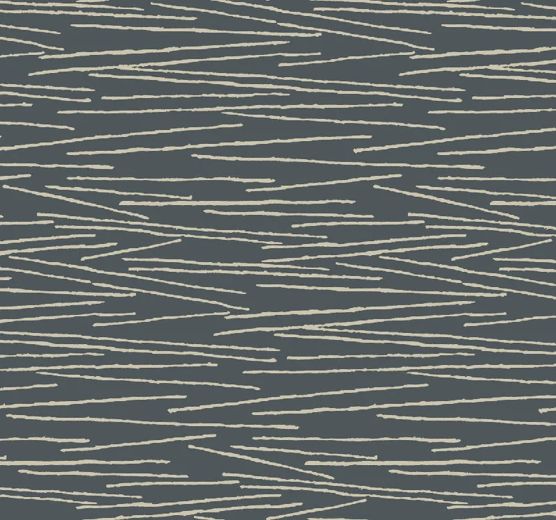 Line Horizon Wallpaper in Charcoal