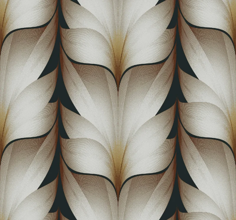 Lotus Light Stripe Wallpaper in Black