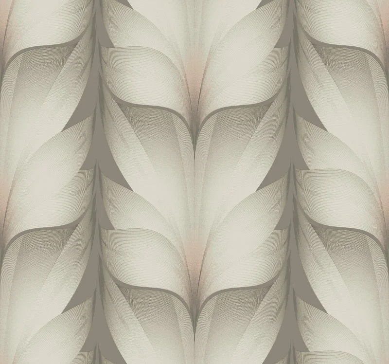 Lotus Light Stripe Wallpaper in Taupe/Blush