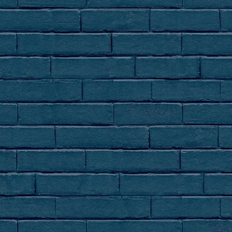 Noordwand Good Vibes Wallpaper Brick Wall Blue