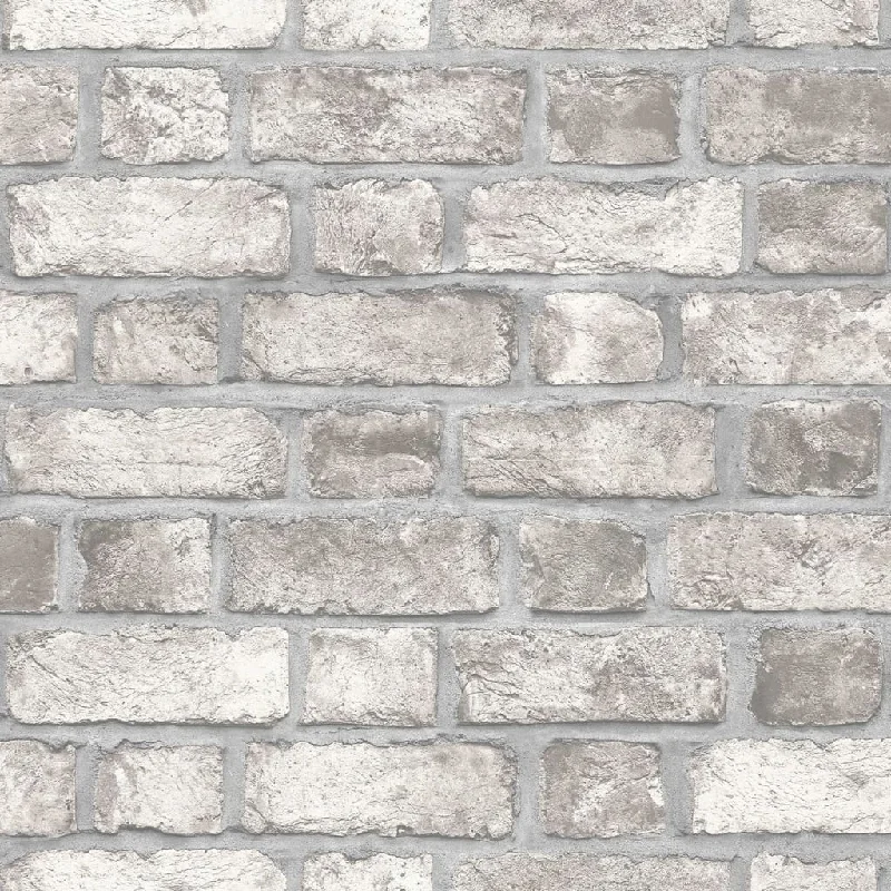 Noordwand Homestyle Wallpaper Brick Wall Grey and Off-white