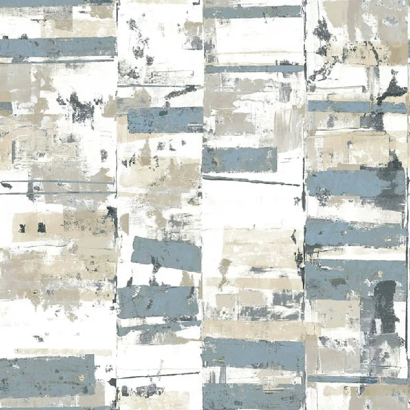 Noordwand Wallpaper Friends & Coffee Industrial Weathered Blue and Metallic