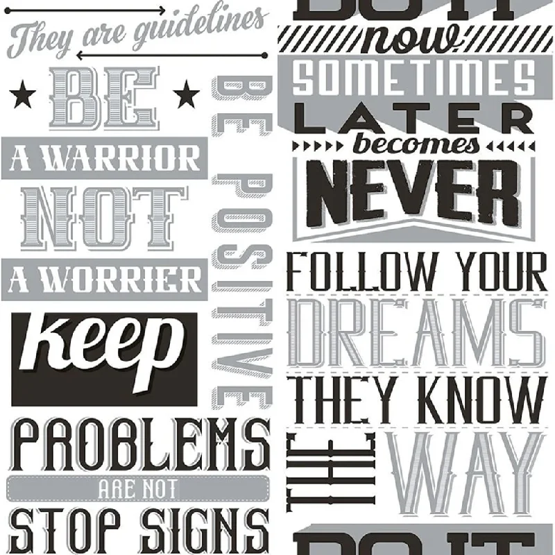 Noordwand Wallpaper Friends & Coffee Words and Letters Black and White