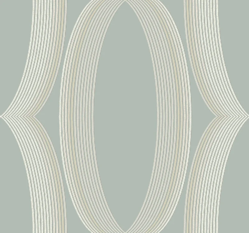 Progression Ogee Wallpaper in Light Blue