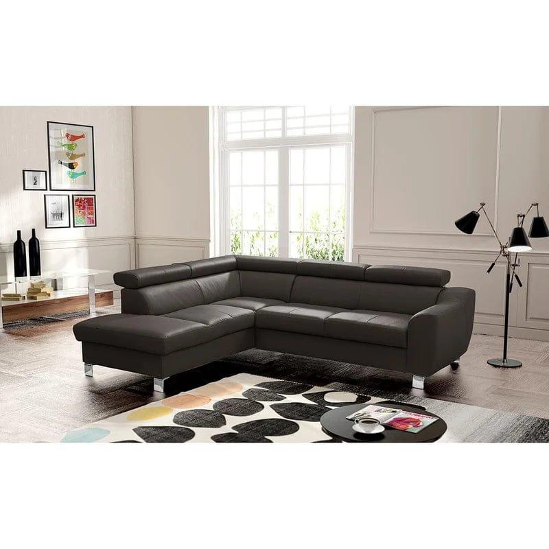 teal-sofa-for-unique-style-Avaiya Leather Corner Sofa with Ottoman