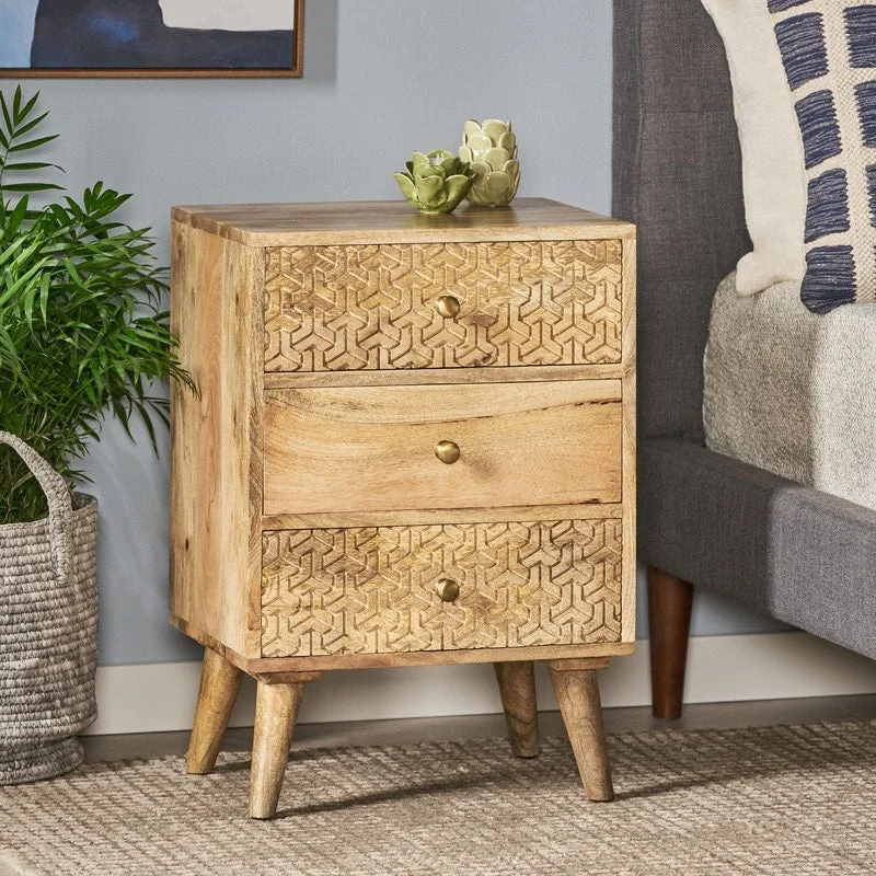 top-sofa-for-small-pets-Farmhouse Nightstand with 2-Drawer,Sofa End Table