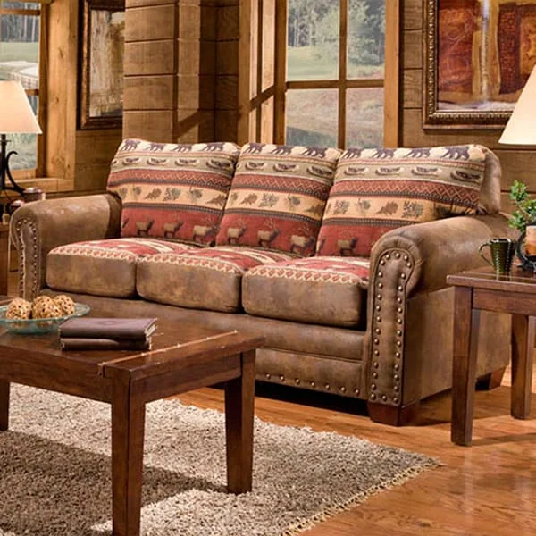 sofa-for-rec-room-Sierra Mountain Lodge Sleeper Sofa