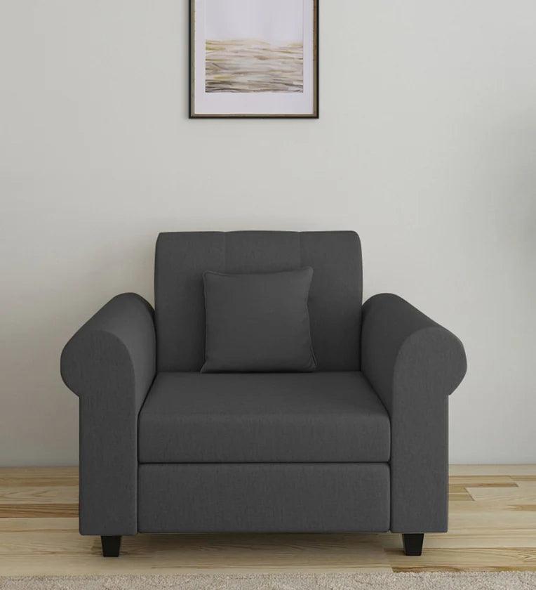 pet-hair-resistant-sofa-Fabric 1 Seater Sofa in Charcoal Grey Colour