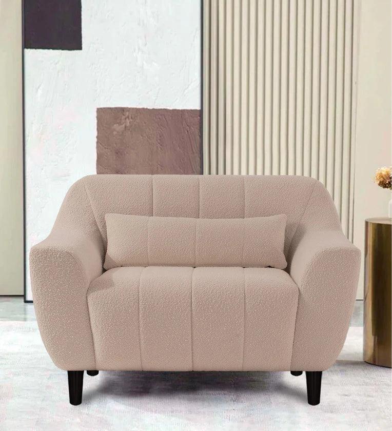 sofa-for-entertainment-room-Fabric 1 Seater Sofa In Regal Beige Colour