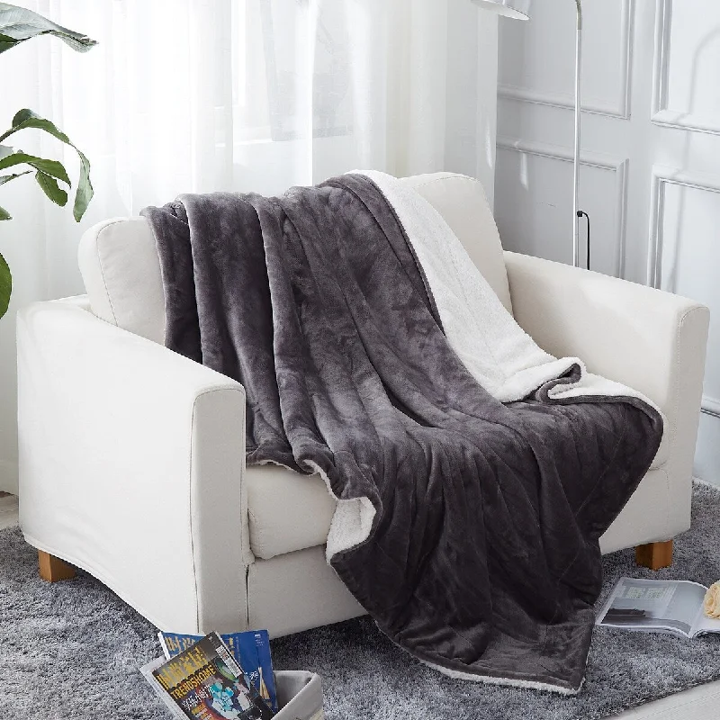 cream-leather-sofa-Plush Sherpa Fleece Throw Blanket Double-Sided Blanket for Couch Sofa