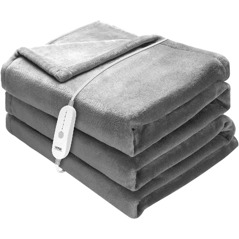 budget-sofa-with-quick-ship-VEVOR Heated Blanket Electric Throw,Soft Flannel Heating Blanket with 10 Hours Timer Auto-off & 5 Heating Levels for Couch Sofa