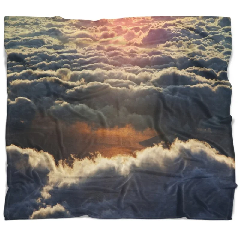 Valentine’s cotton throw blanket-Designart 'Heavy Dark Clouds At Sunset' Floral Throw Blanket