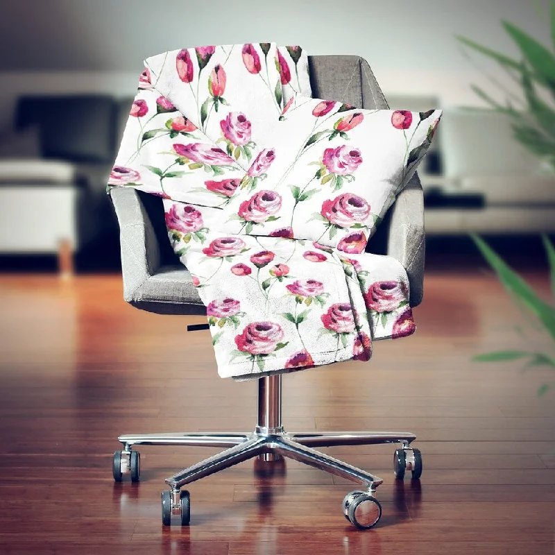 battery operated wool throw blanket-Designart' Roses Flowers Pattern' Modern Throw Blanket - 71x59