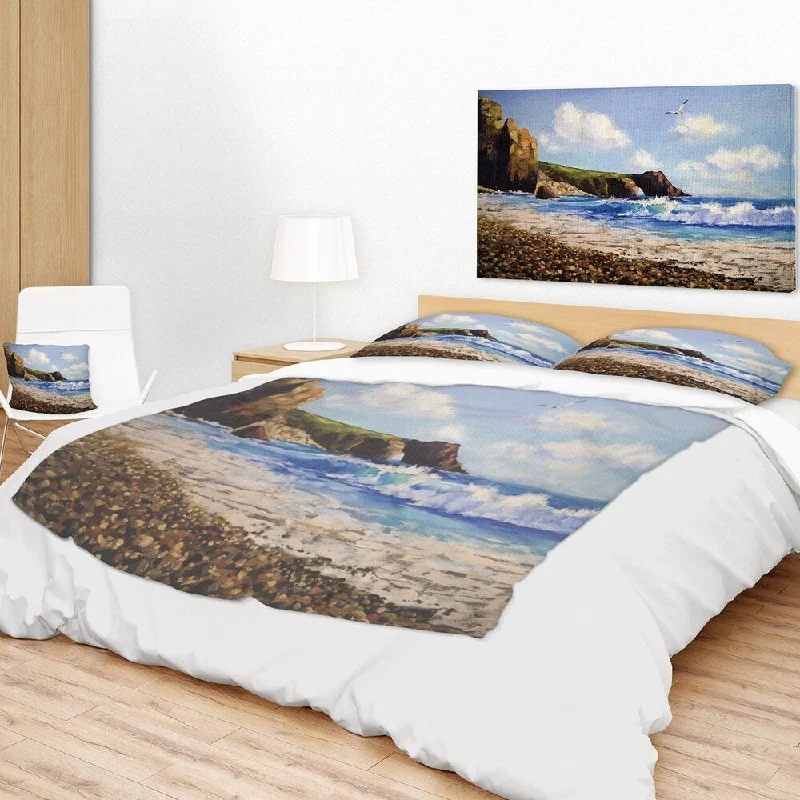 tropical throw blanket-Designart 'Sea with Seagull' Landscape Fleece Throw Blanket