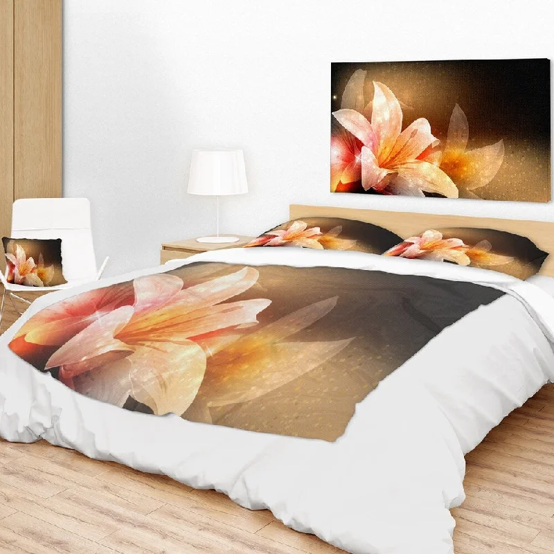 real fur fleece throw blanket-Designart 'Shining Brown Fractal Flower' Floral Throw Blanket