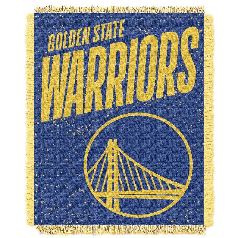 tufted fleece throw blanket-NBA 019 Warriors Headliner Jacquard Throw