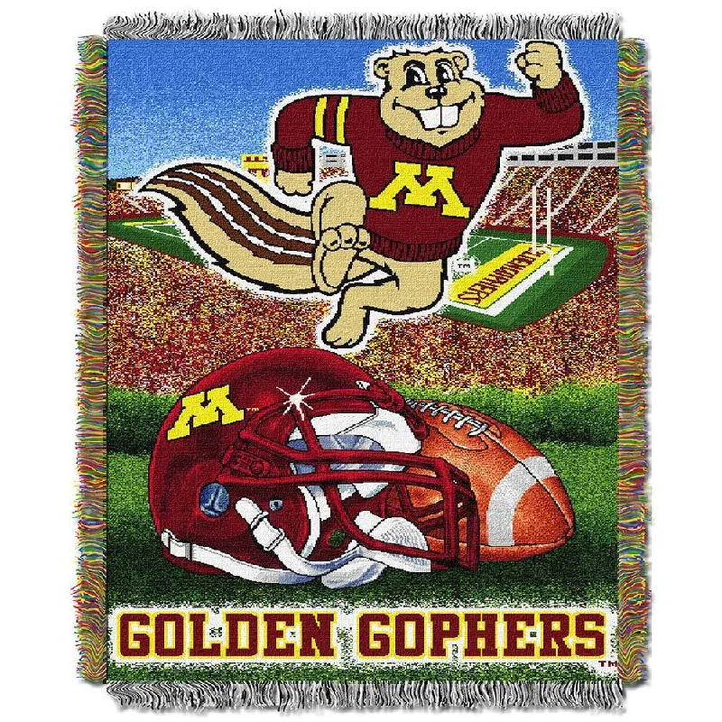 family cotton throw blanket-NCAA University of Minnesota Golden Gophers School Tapestry Throw