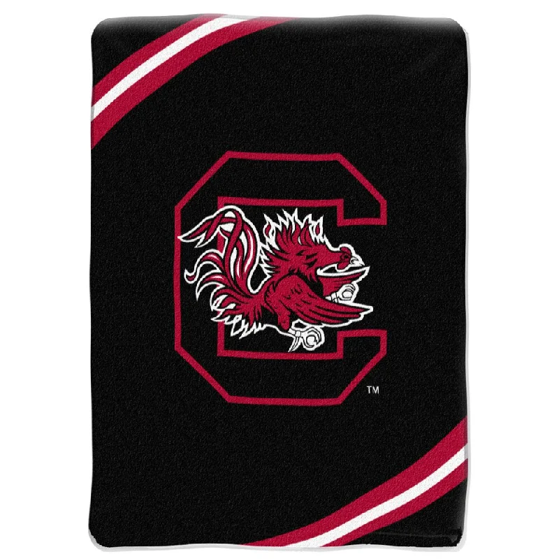 neutral cotton throw blanket-NCAA University of South Carolina Gamecocks Raschel Force Throw