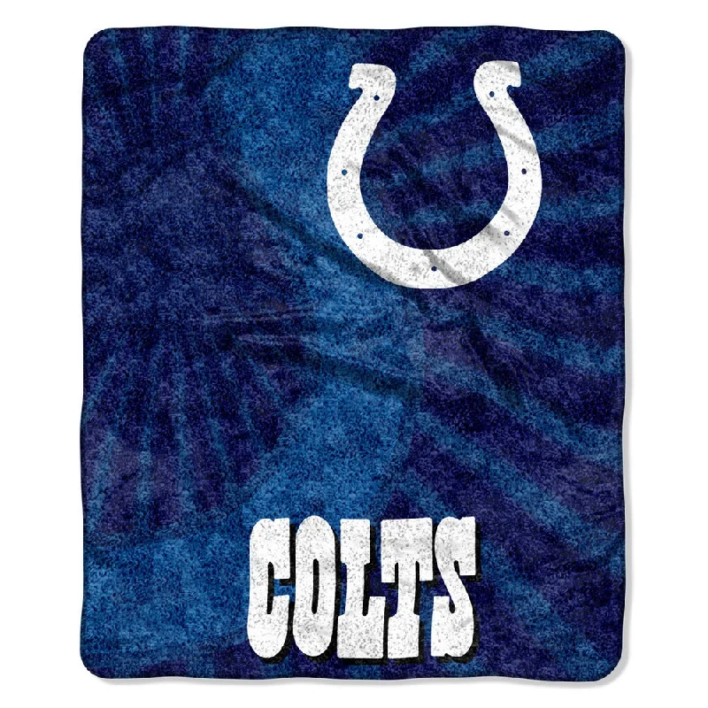 custom wool throw blanket-NFL 065 Colts Sherpa Strobe Throw