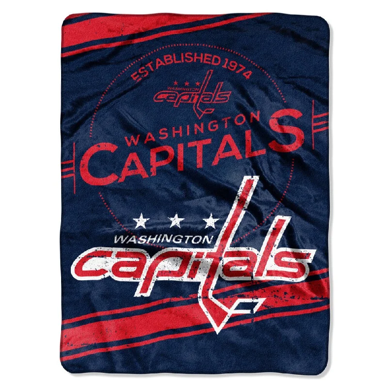 modern fleece throw blanket-NHL 801 Capitals Stamp Raschel Throw