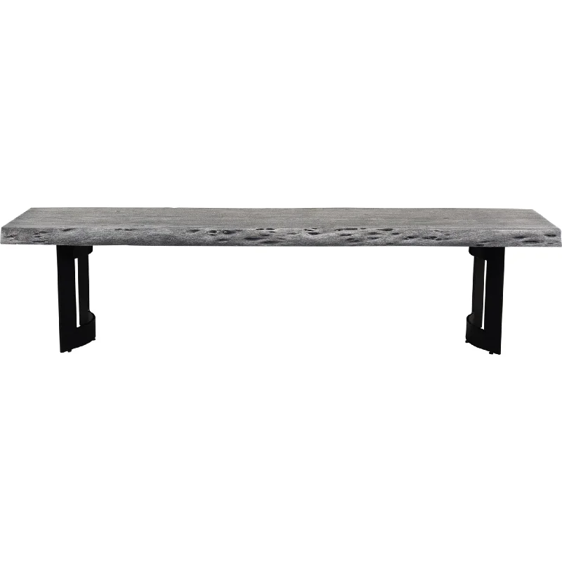 affordable online therapy options-how to meditate for beginners-Bent Dining Bench - Weathered Grey - (1564555K)