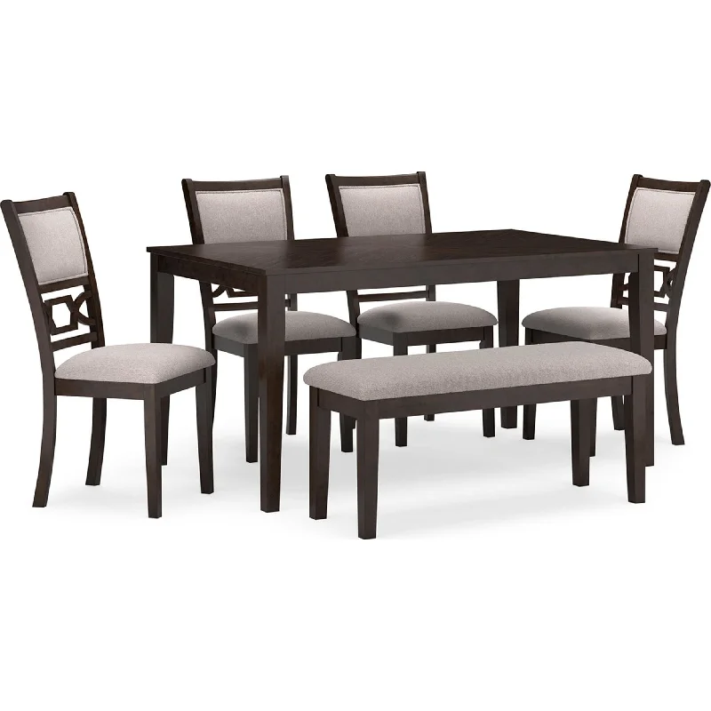 brown rustic dining set-Langwest Dining Set