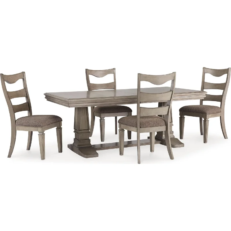 glossy glass dining set-Lexorne Dining Set