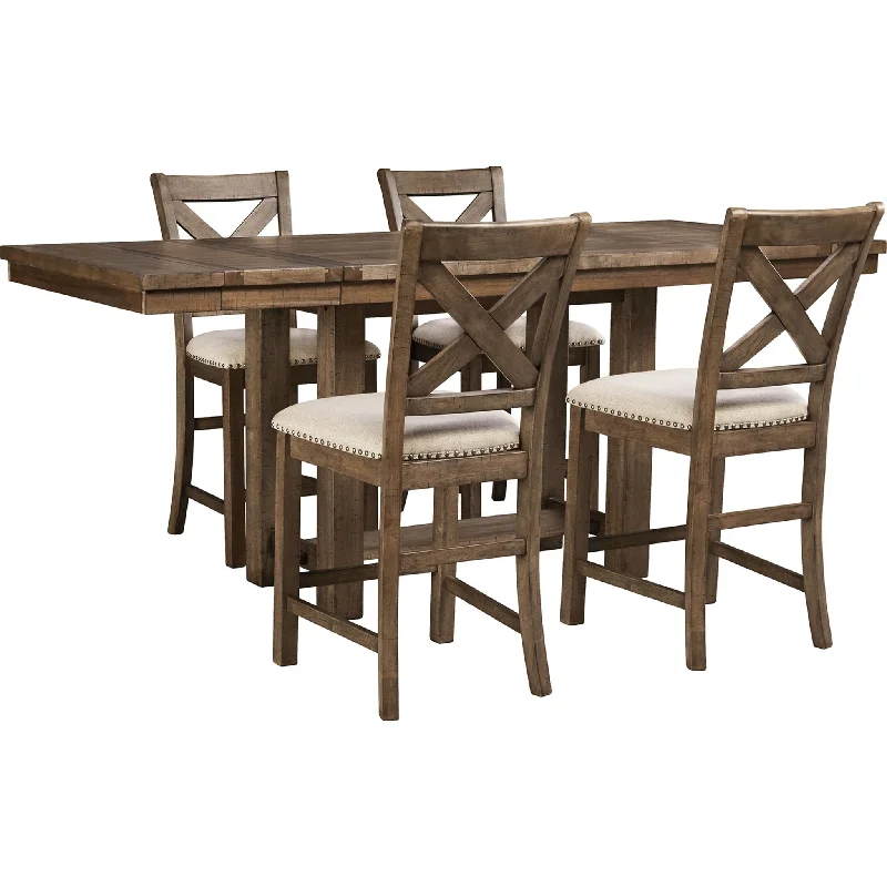 teak outdoor dining set-Moriville Counter Dining Set