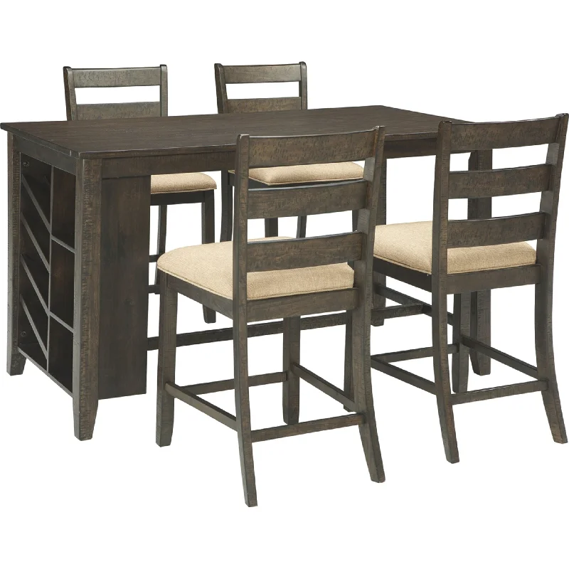 brown outdoor dining set-Rokane Counter Dining Set