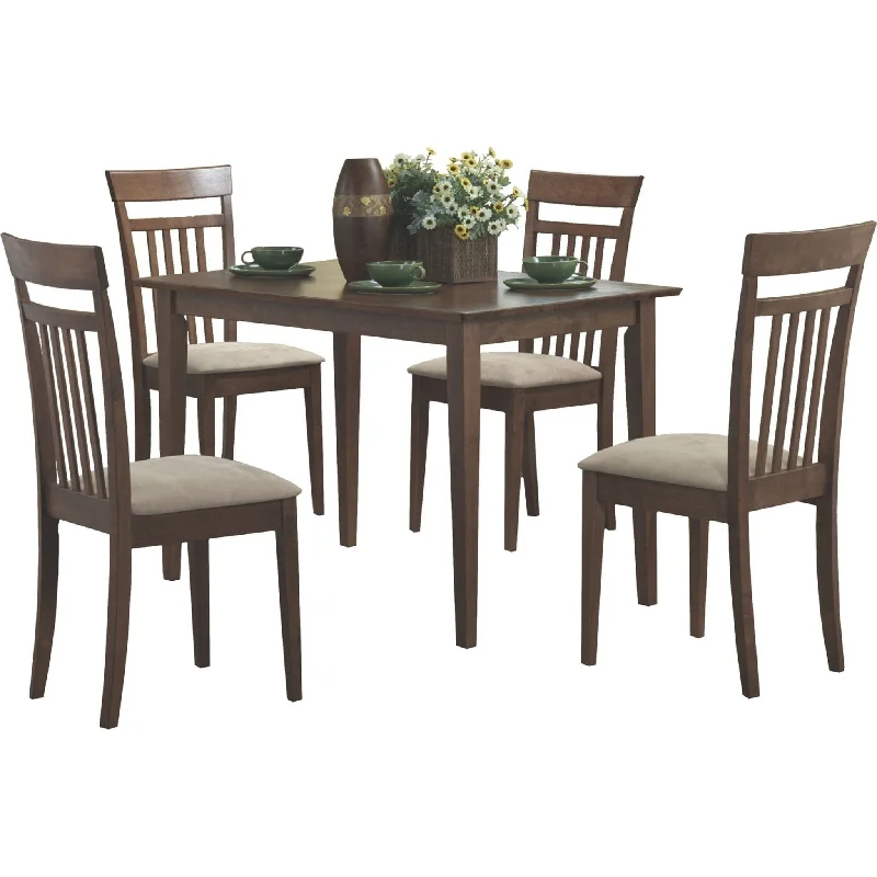 short patio dining set-Sam 5 Piece Casual Dining - Brown - (I1720)